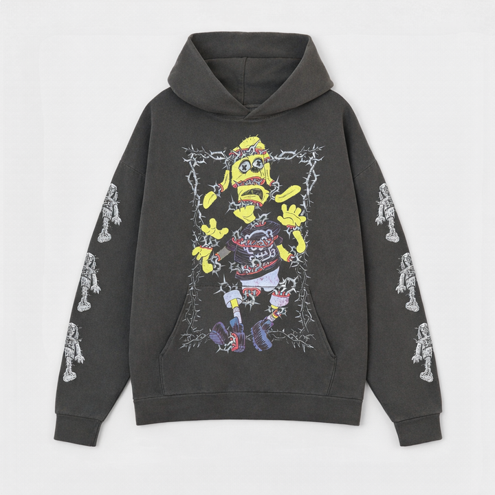 Meat Canyon Torn Hoodie - Pigment Black