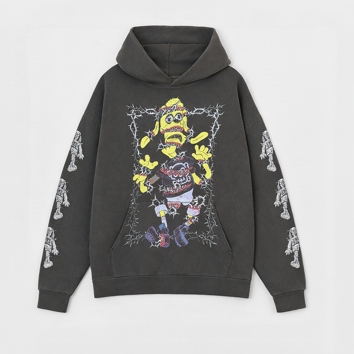 Meat Canyon Torn Hoodie - Pigment Black