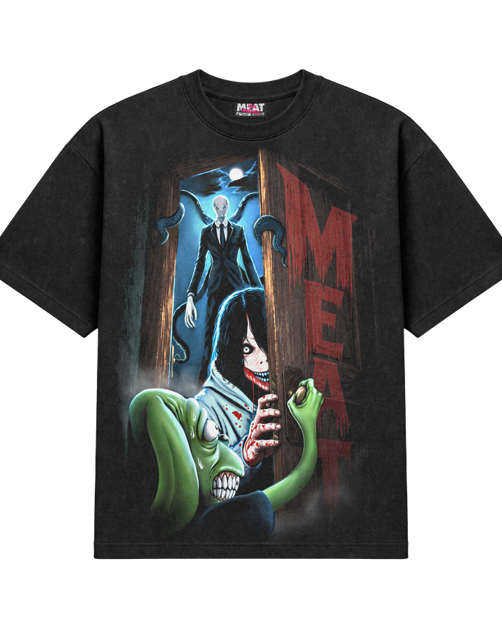 Knock Knock Distressed T-Shirt - Black